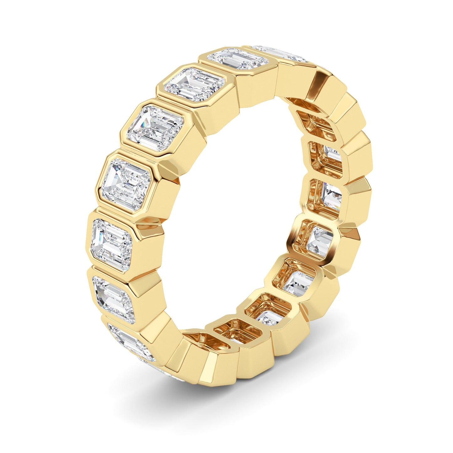 2.75Cttw Emerald Shaped Lab Grown Diamond (F/VS) Eternity Band Ring in 14K Gold