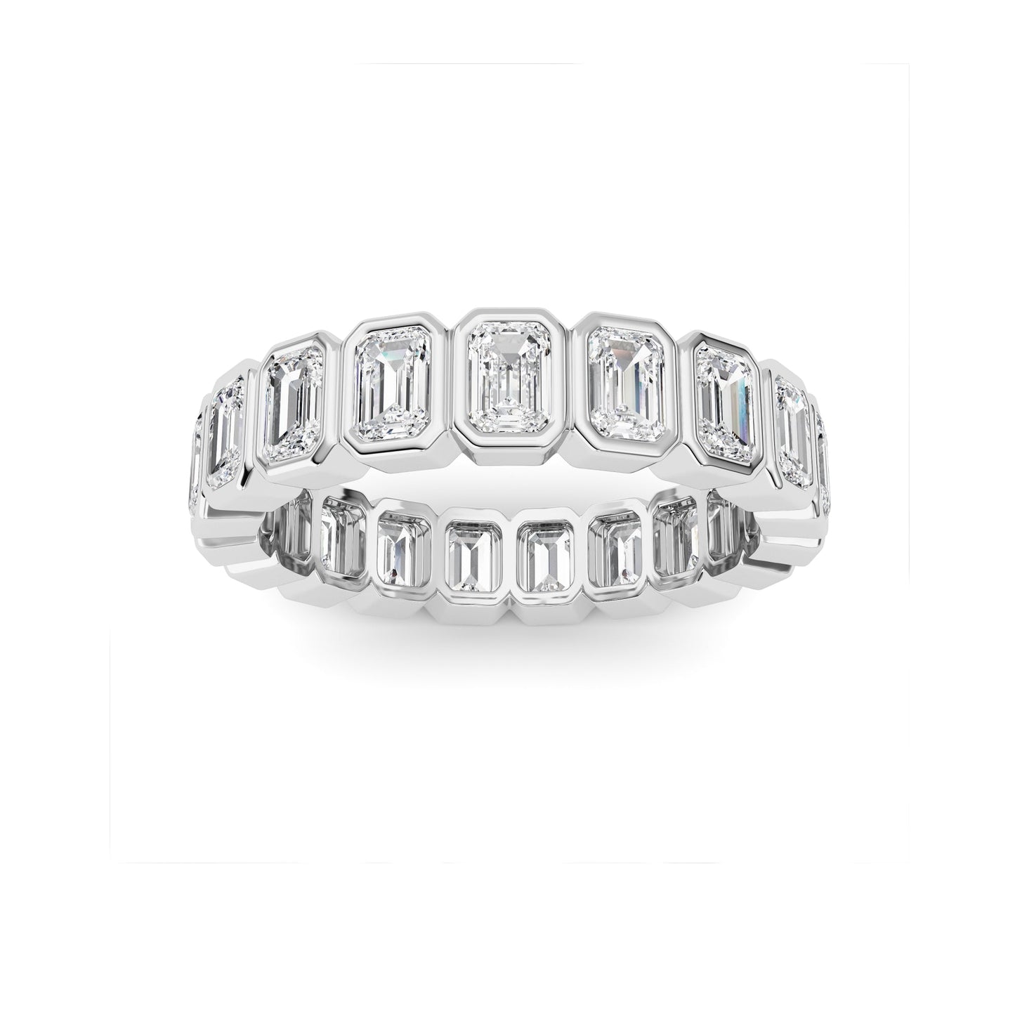2.75Cttw Emerald Shaped Lab Grown Diamond (F/VS) Eternity Band Ring in 14K Gold