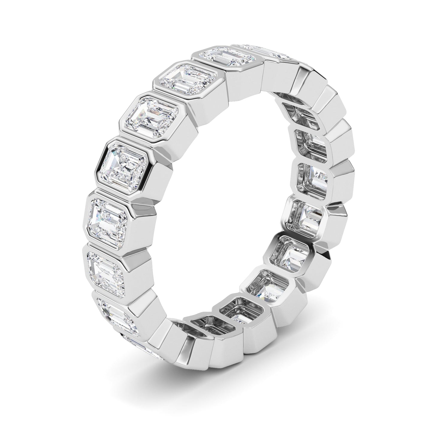 2.75Cttw Emerald Shaped Lab Grown Diamond (F/VS) Eternity Band Ring in 14K Gold
