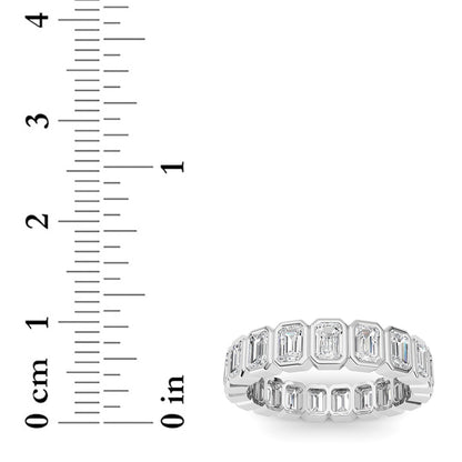 2.75Cttw Emerald Shaped Lab Grown Diamond (F/VS) Eternity Band Ring in 14K Gold