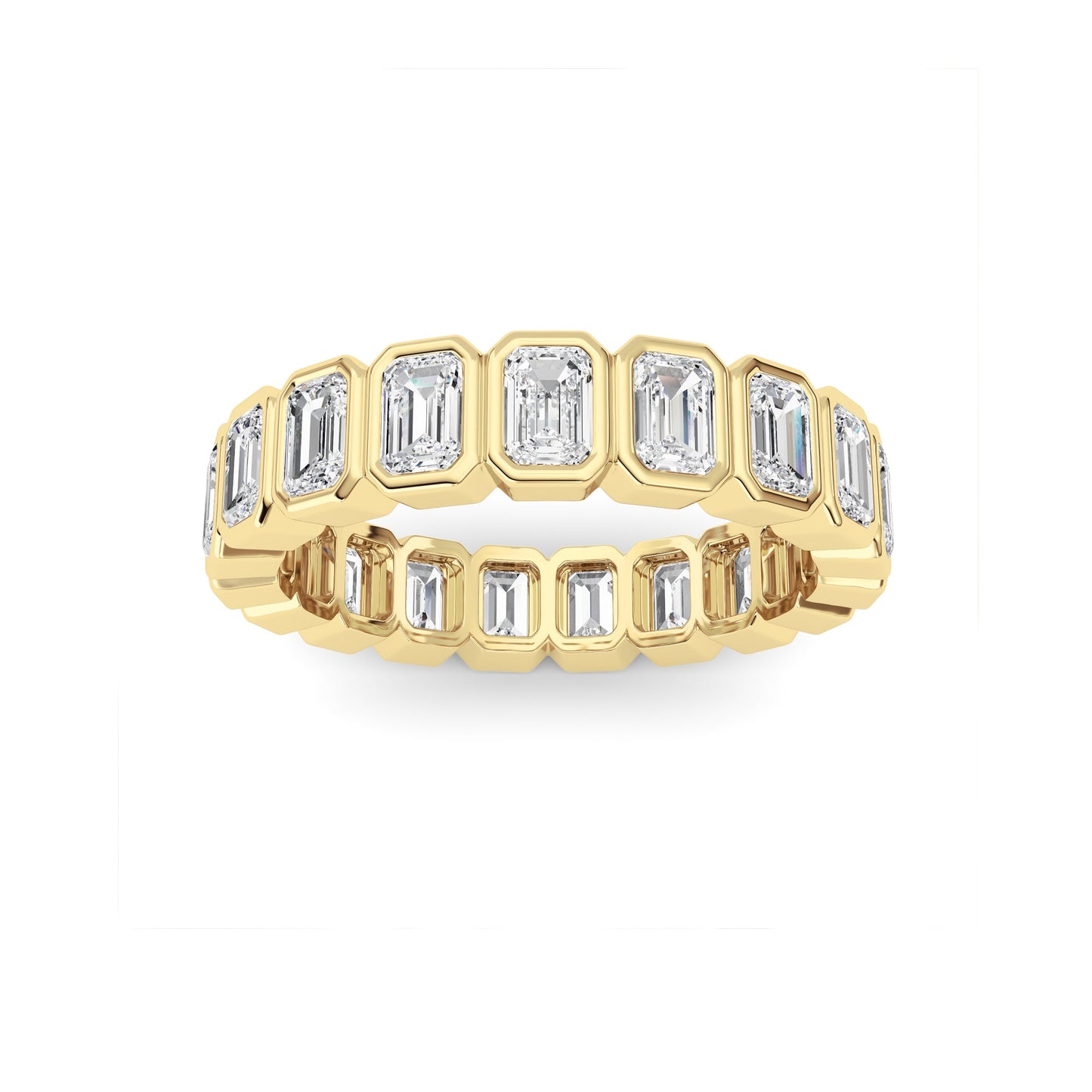2.75Cttw Emerald Shaped Lab Grown Diamond (F/VS) Eternity Band Ring in 14K Gold