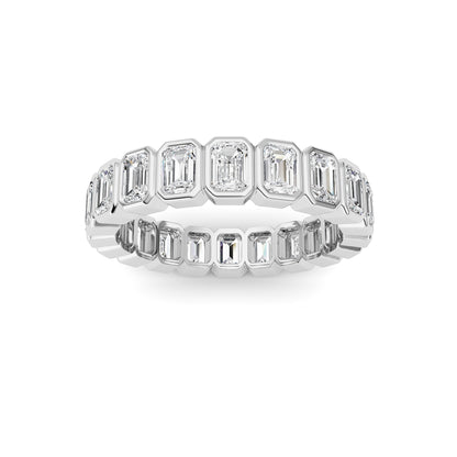 3.00Cttw Emerald Shaped Lab Grown Diamond (F/VS) Eternity Band Ring in 14K Gold