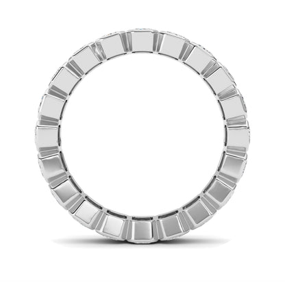 3.00Cttw Emerald Shaped Lab Grown Diamond (F/VS) Eternity Band Ring in 14K Gold