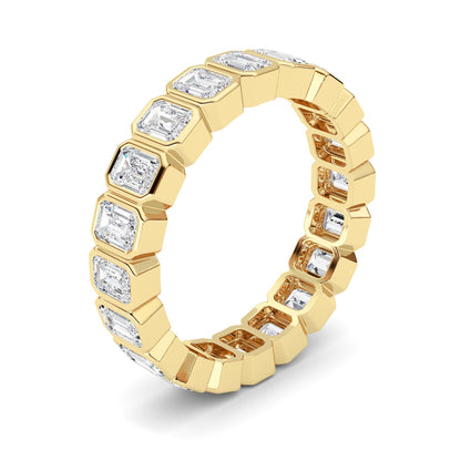 3.00Cttw Emerald Shaped Lab Grown Diamond (F/VS) Eternity Band Ring in 14K Gold
