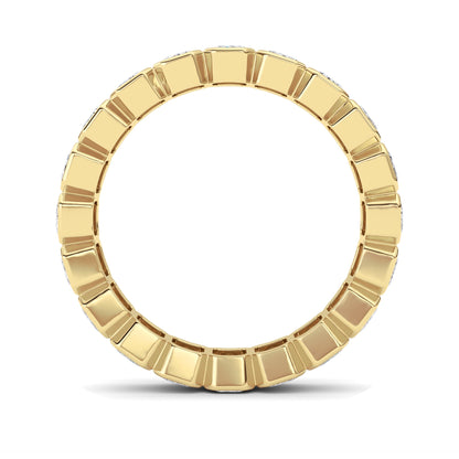 3.00Cttw Emerald Shaped Lab Grown Diamond (F/VS) Eternity Band Ring in 14K Gold
