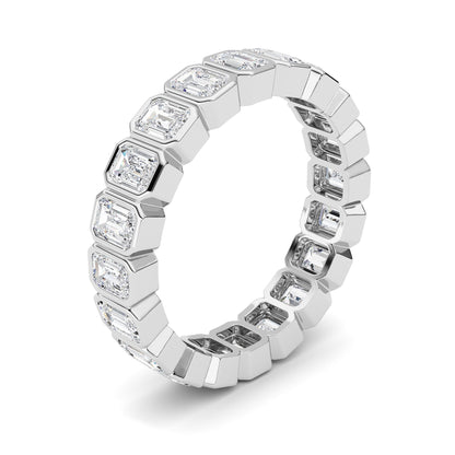 3.00Cttw Emerald Shaped Lab Grown Diamond (F/VS) Eternity Band Ring in 14K Gold