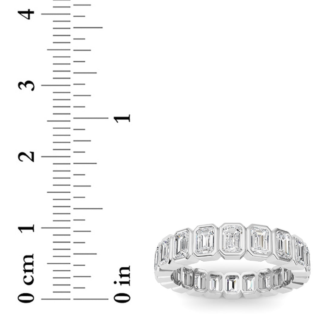 3.00Cttw Emerald Shaped Lab Grown Diamond (F/VS) Eternity Band Ring in 14K Gold