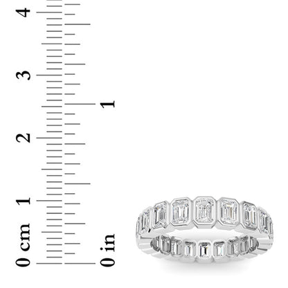 3.00Cttw Emerald Shaped Lab Grown Diamond (F/VS) Eternity Band Ring in 14K Gold