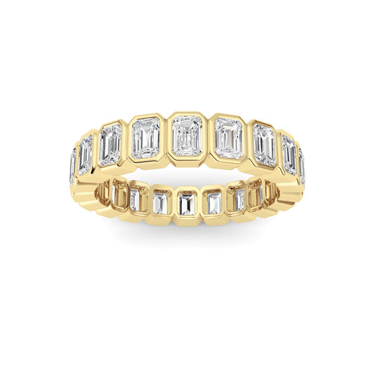 3.00Cttw Emerald Shaped Lab Grown Diamond (F/VS) Eternity Band Ring in 14K Gold