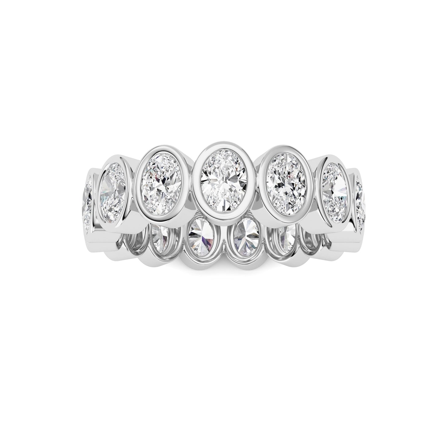 2.2Cttw Oval Shaped Lab Grown Diamond (F/VS) Eternity Band Ring in 14K Gold