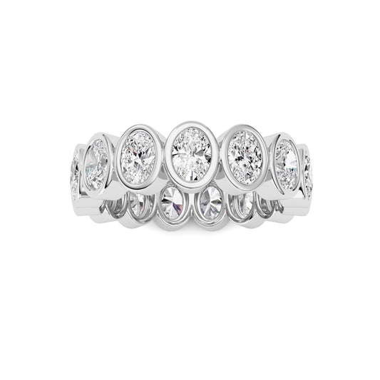 2.2Cttw Oval Shaped Lab Grown Diamond (F/VS) Eternity Band Ring in 14K Gold