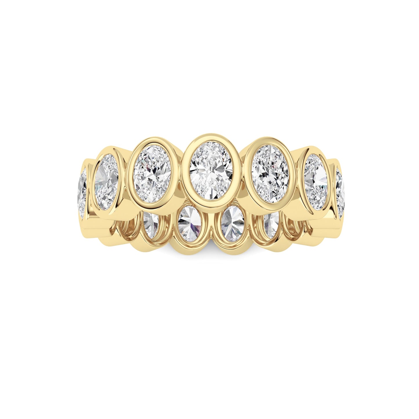 2.2Cttw Oval Shaped Lab Grown Diamond (F/VS) Eternity Band Ring in 14K Gold