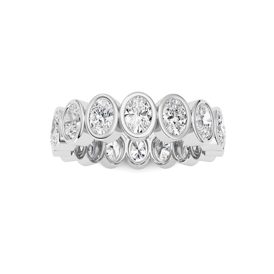 2.4Cttw Oval Shaped Lab Grown Diamond (F/VS) Eternity Band Ring in 14K Gold