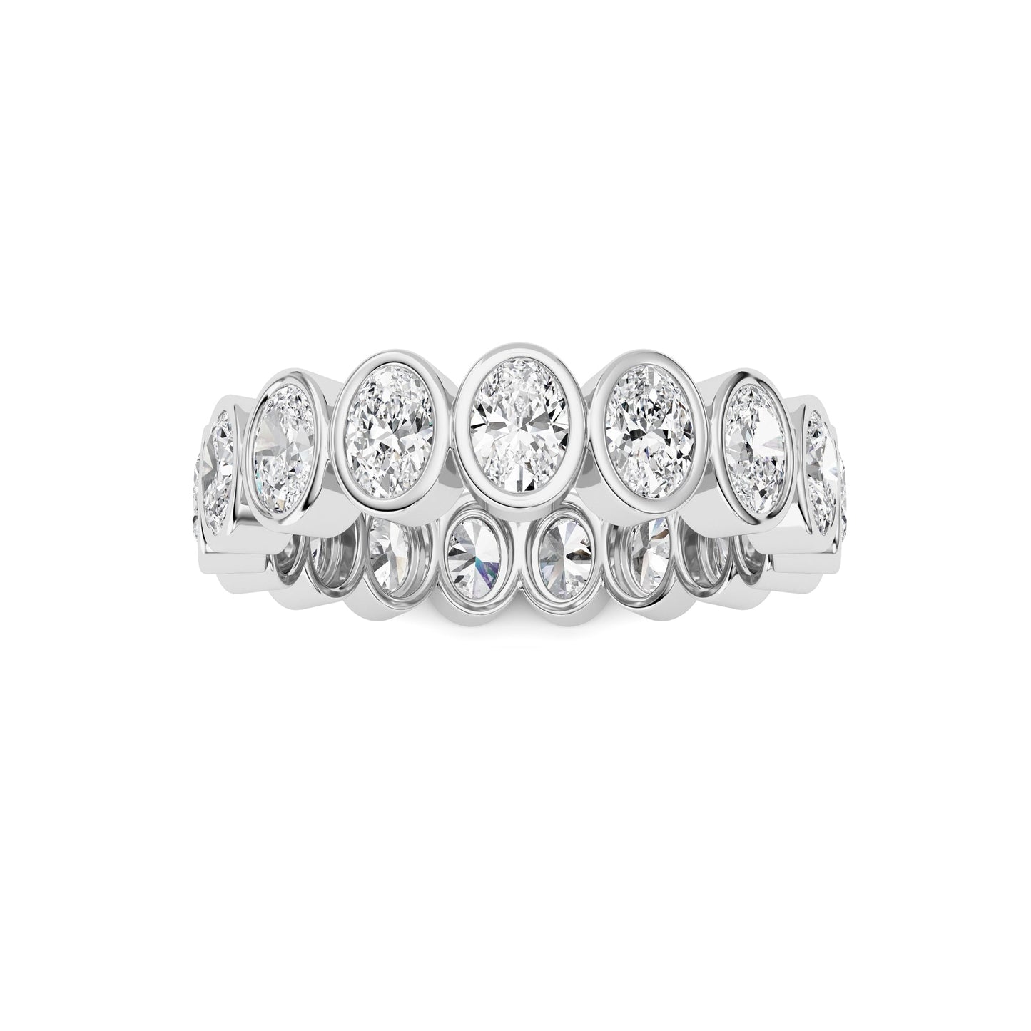 2.5Cttw Oval Shaped Lab Grown Diamond (F/VS) Eternity Band Ring in 14K Gold