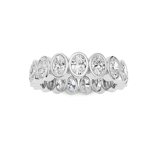 2.5Cttw Oval Shaped Lab Grown Diamond (F/VS) Eternity Band Ring in 14K Gold