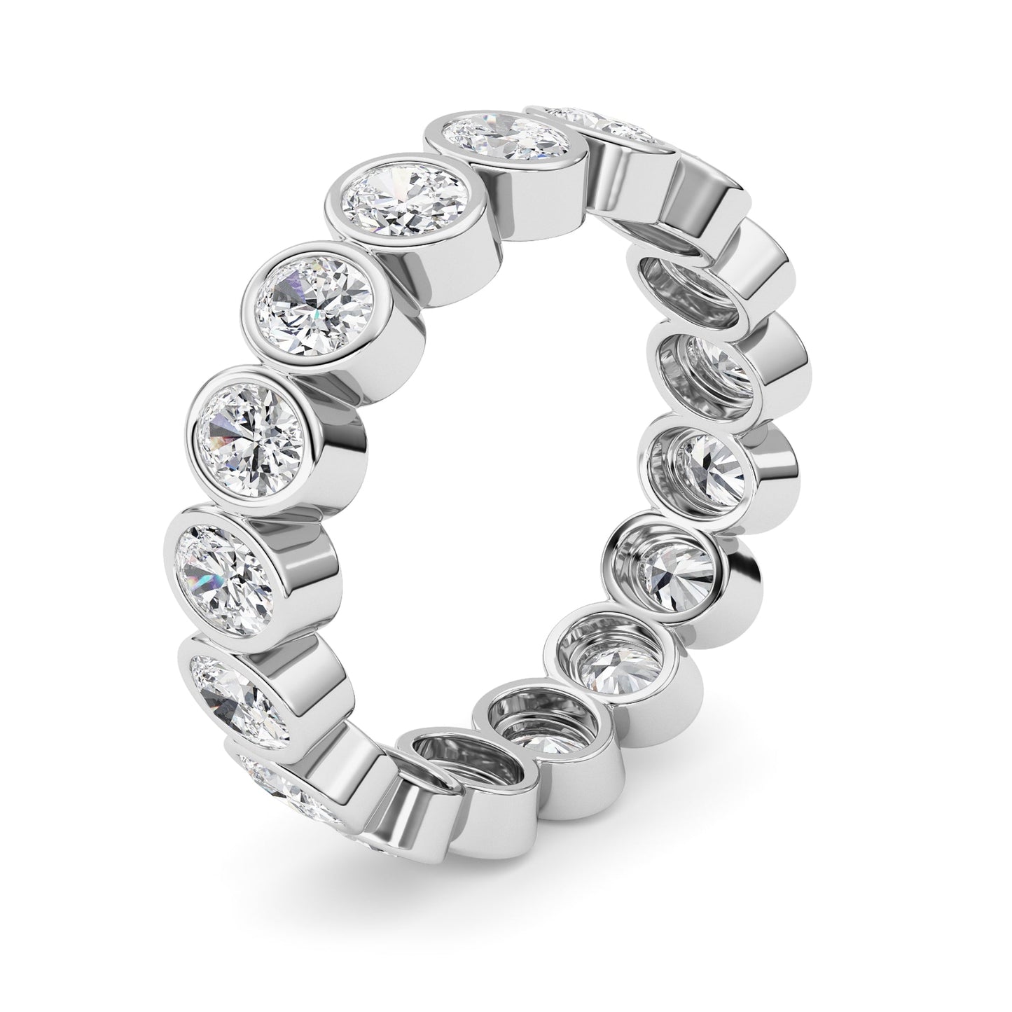 2.5Cttw Oval Shaped Lab Grown Diamond (F/VS) Eternity Band Ring in 14K Gold