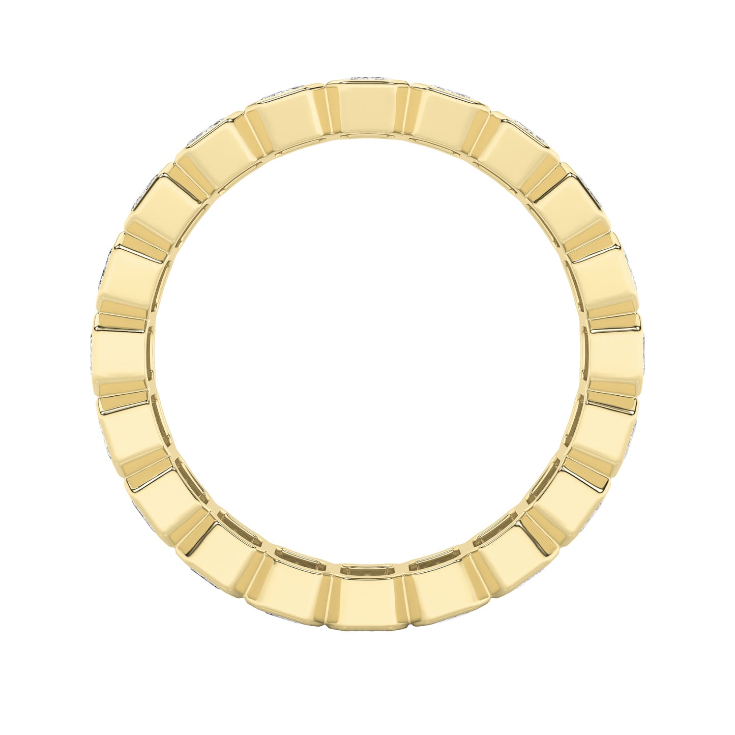 3.25Cttw Emerald Shaped Lab Grown Diamond (F/VS) Eternity Band Ring in 14K Gold