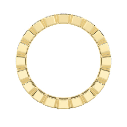 3.25Cttw Emerald Shaped Lab Grown Diamond (F/VS) Eternity Band Ring in 14K Gold