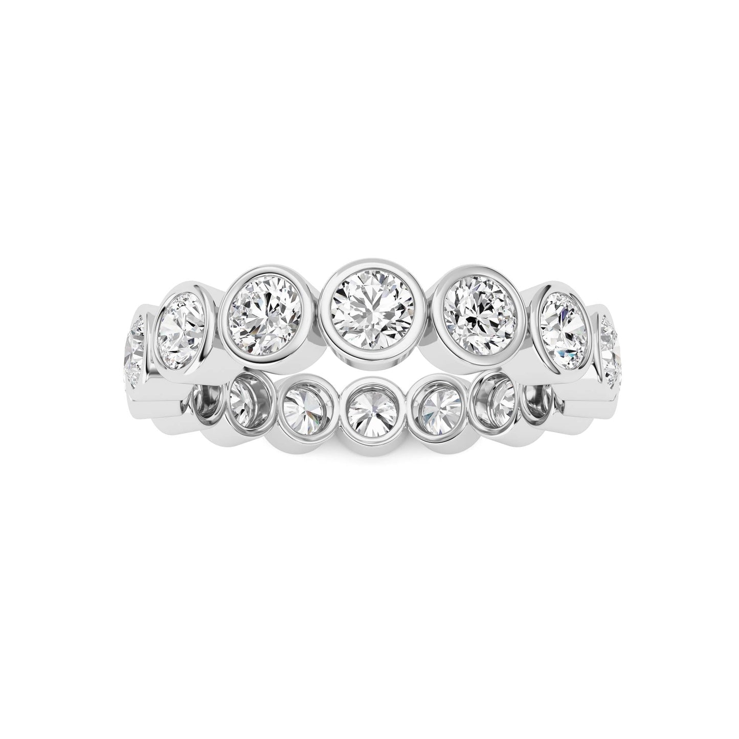2.9Cttw Round Shaped Lab Grown Diamond (F/VS) Eternity Band Ring in 14K Gold