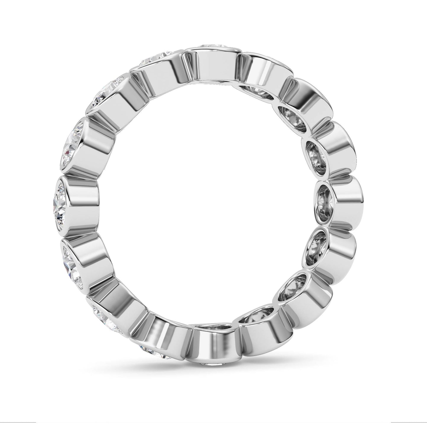 2.9Cttw Round Shaped Lab Grown Diamond (F/VS) Eternity Band Ring in 14K Gold