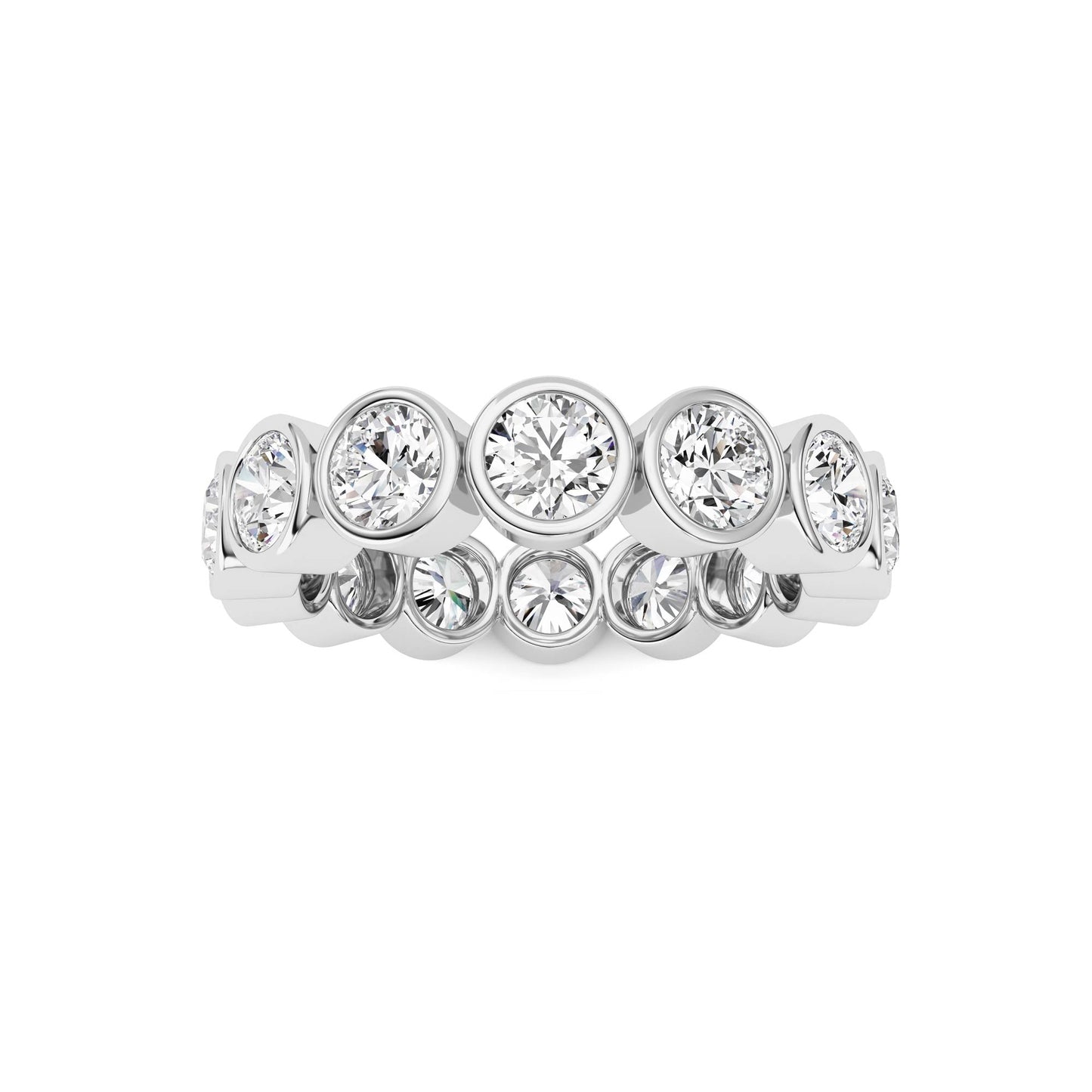 3.1Cttw Round Shaped Lab Grown Diamond (F/VS) Eternity Band Ring in 14K Gold