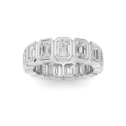 3.75Cttw Emerald Shaped Lab Grown Diamond (F/VS) Eternity Band Ring in 14K Gold