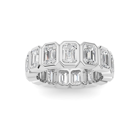 3.75Cttw Emerald Shaped Lab Grown Diamond (F/VS) Eternity Band Ring in 14K Gold