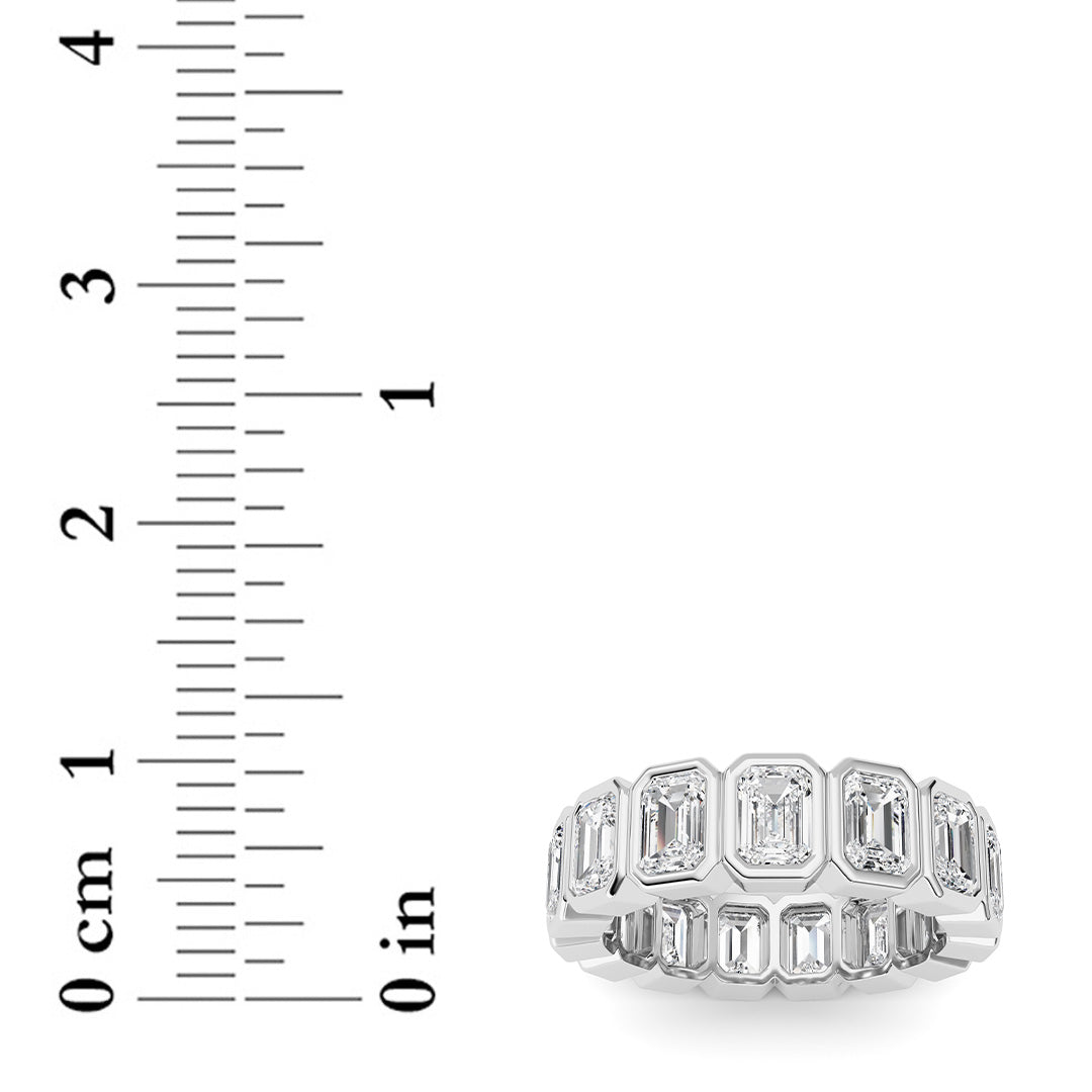 3.75Cttw Emerald Shaped Lab Grown Diamond (F/VS) Eternity Band Ring in 14K Gold