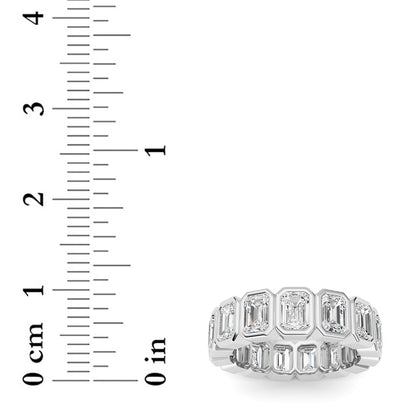 3.75Cttw Emerald Shaped Lab Grown Diamond (F/VS) Eternity Band Ring in 14K Gold