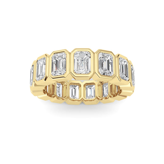 3.75Cttw Emerald Shaped Lab Grown Diamond (F/VS) Eternity Band Ring in 14K Gold