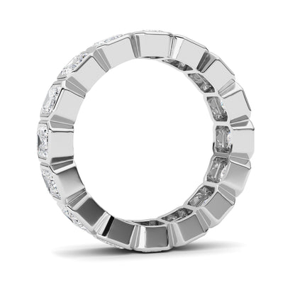 4Cttw Emerald Shaped Lab Grown Diamond (F/VS) Eternity Band Ring in 14K Gold