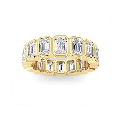 4Cttw Emerald Shaped Lab Grown Diamond (F/VS) Eternity Band Ring in 14K Gold