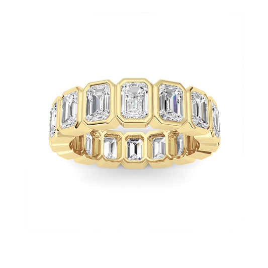 4Cttw Emerald Shaped Lab Grown Diamond (F/VS) Eternity Band Ring in 14K Gold