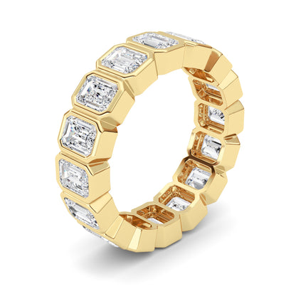 4Cttw Emerald Shaped Lab Grown Diamond (F/VS) Eternity Band Ring in 14K Gold