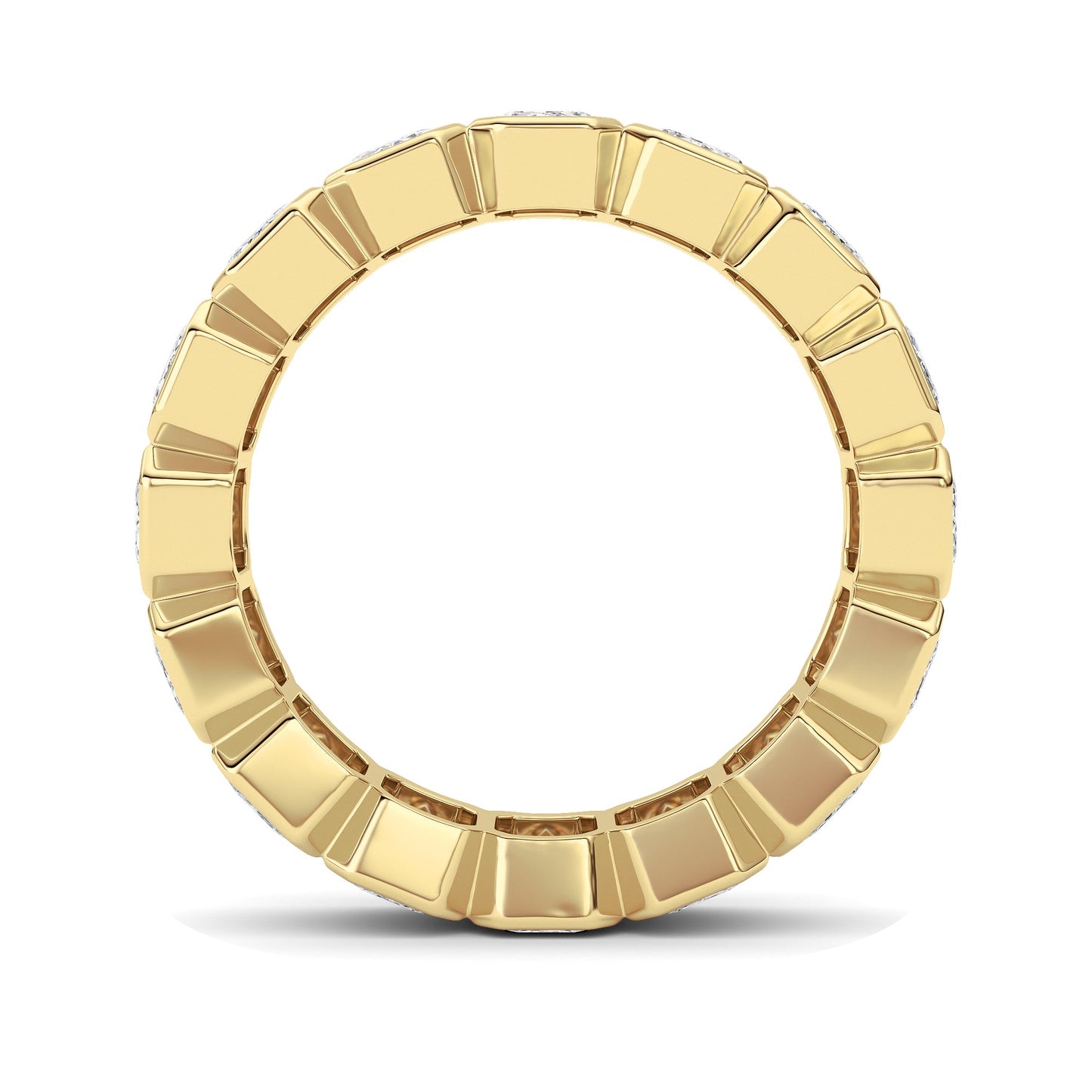 4Cttw Emerald Shaped Lab Grown Diamond (F/VS) Eternity Band Ring in 14K Gold
