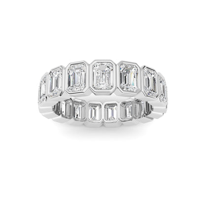 4.25Cttw Emerald Shaped Lab Grown Diamond (F/VS) Eternity Band Ring in 14K Gold