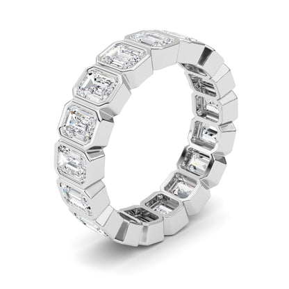 4.25Cttw Emerald Shaped Lab Grown Diamond (F/VS) Eternity Band Ring in 14K Gold