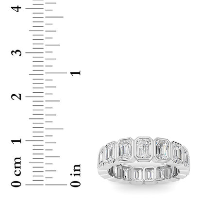 4.25Cttw Emerald Shaped Lab Grown Diamond (F/VS) Eternity Band Ring in 14K Gold