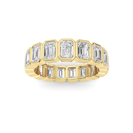 4.25Cttw Emerald Shaped Lab Grown Diamond (F/VS) Eternity Band Ring in 14K Gold