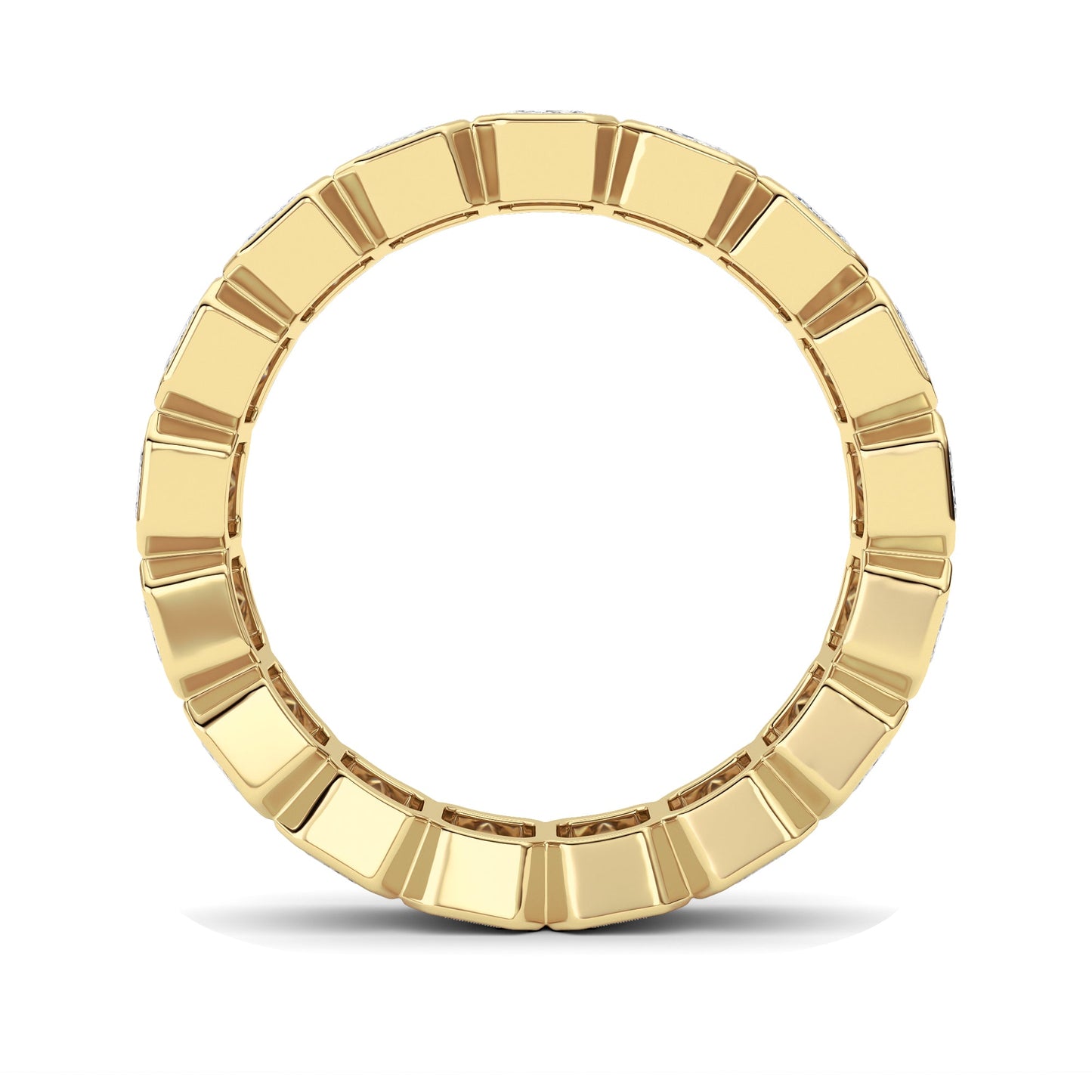 4.25Cttw Emerald Shaped Lab Grown Diamond (F/VS) Eternity Band Ring in 14K Gold