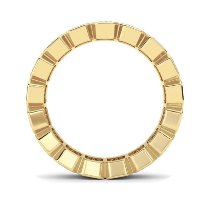 4.25Cttw Emerald Shaped Lab Grown Diamond (F/VS) Eternity Band Ring in 14K Gold