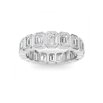 4.5Cttw Emerald Shaped Lab Grown Diamond (F/VS) Eternity Band Ring in 14K Gold