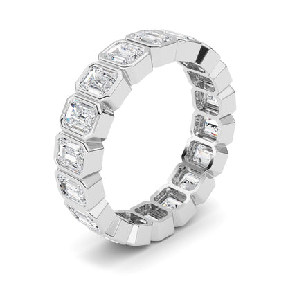 4.5Cttw Emerald Shaped Lab Grown Diamond (F/VS) Eternity Band Ring in 14K Gold