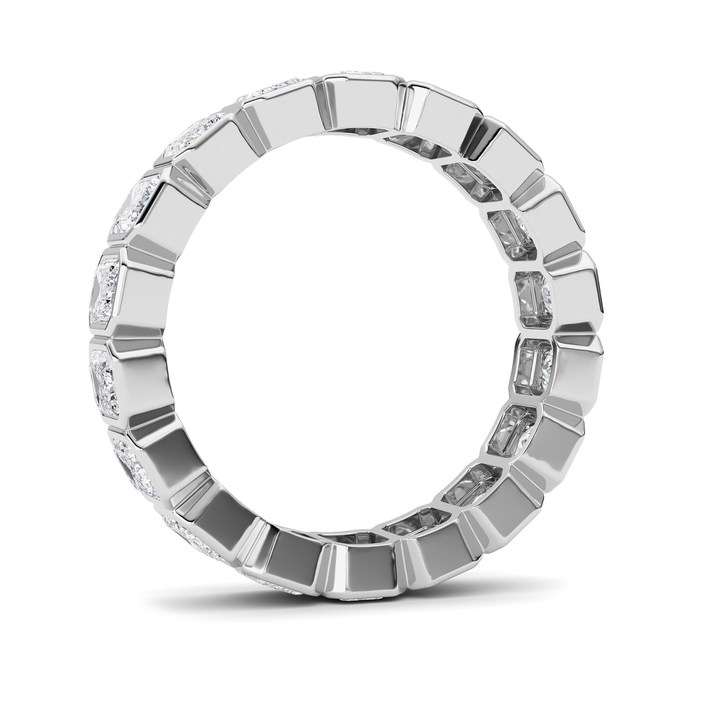 4.5Cttw Emerald Shaped Lab Grown Diamond (F/VS) Eternity Band Ring in 14K Gold