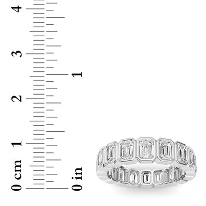 4.5Cttw Emerald Shaped Lab Grown Diamond (F/VS) Eternity Band Ring in 14K Gold