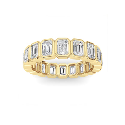 4.5Cttw Emerald Shaped Lab Grown Diamond (F/VS) Eternity Band Ring in 14K Gold