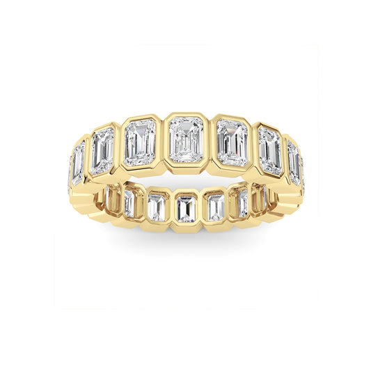 4.5Cttw Emerald Shaped Lab Grown Diamond (F/VS) Eternity Band Ring in 14K Gold