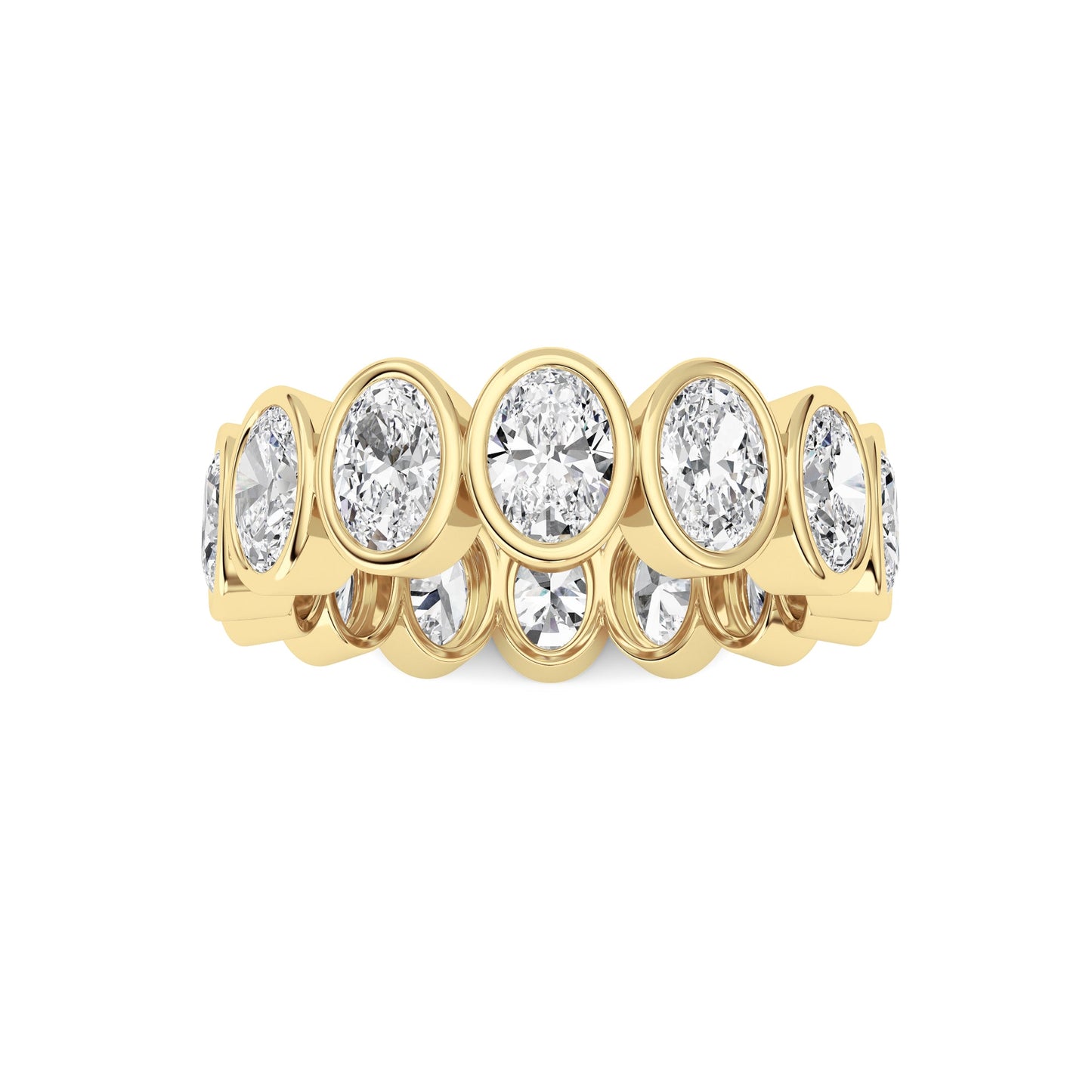 3.5Cttw Oval Shaped Lab Grown Diamond (F/VS) Eternity Band Ring in 14K Gold