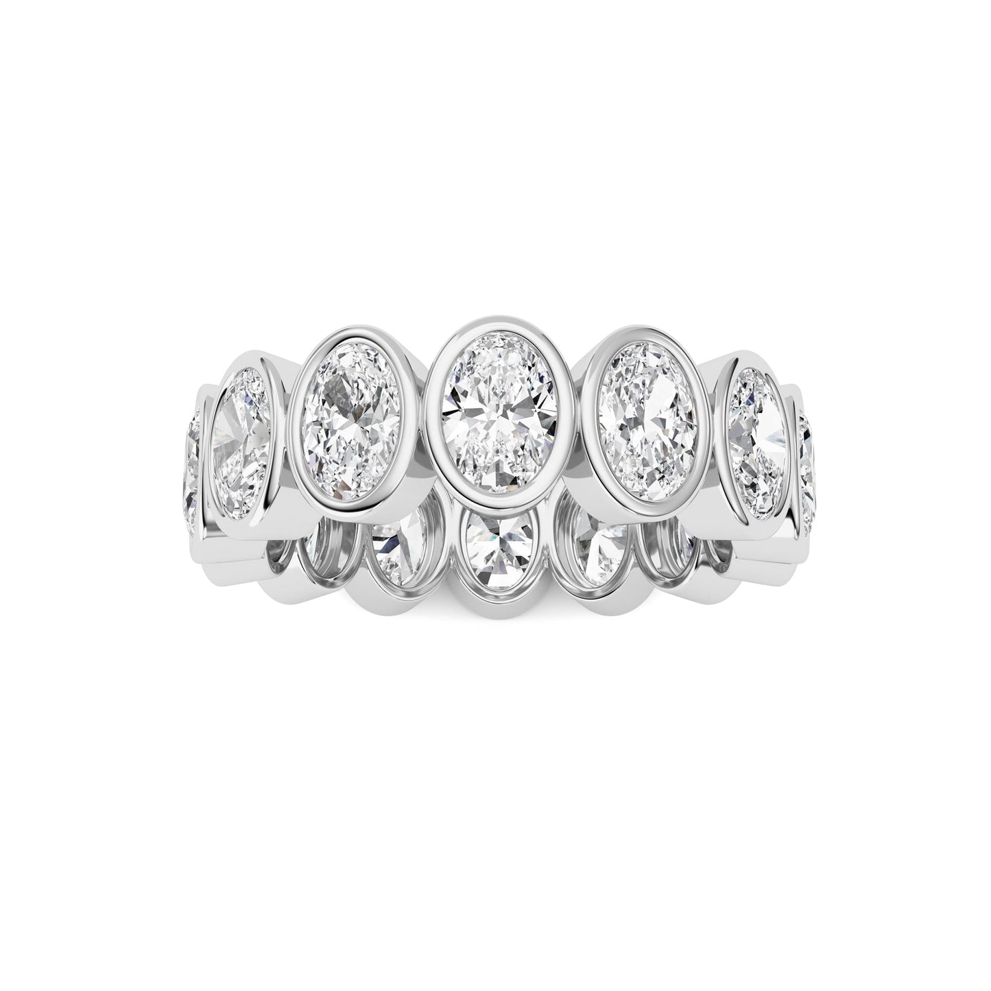 3.5Cttw Oval Shaped Lab Grown Diamond (F/VS) Eternity Band Ring in 14K Gold