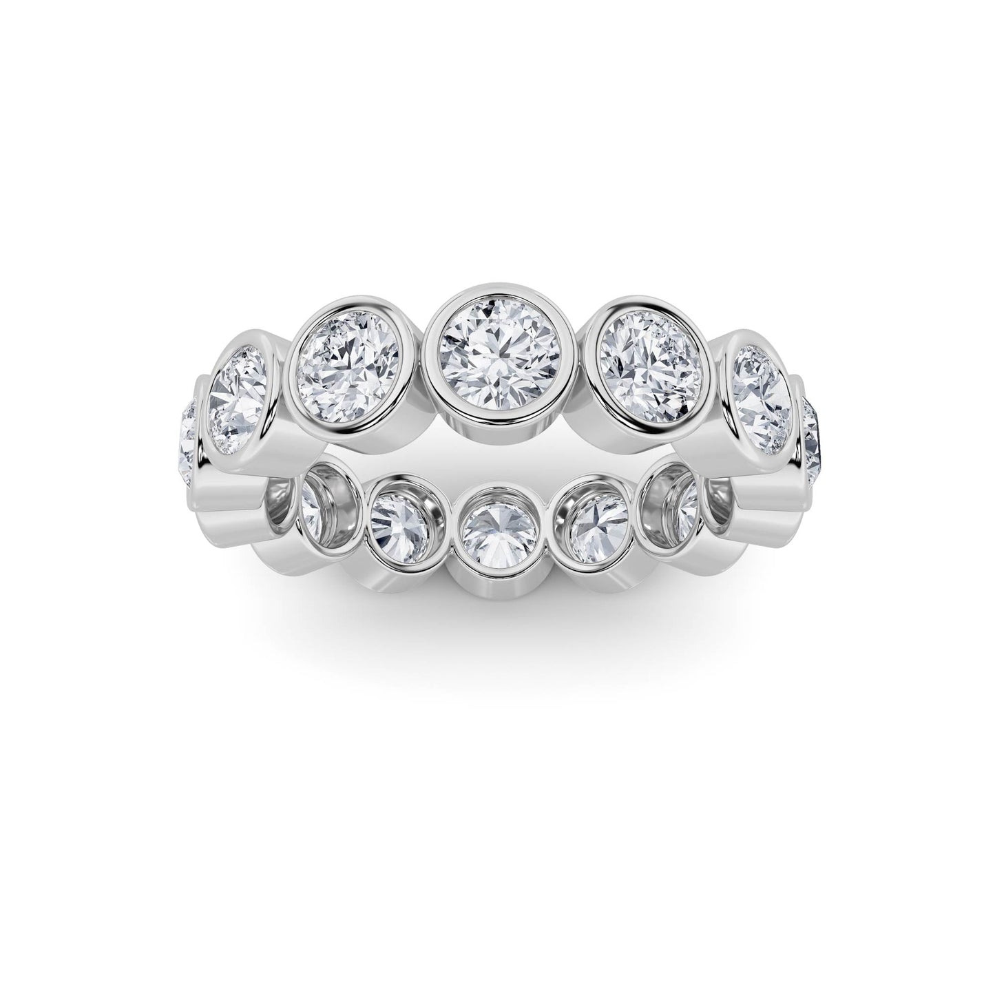 3.5Cttw Round Shaped Lab Grown Diamond (F/VS) Eternity Band Ring in 14K Gold